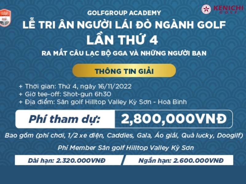 Kenichi Đồng Hành Tài Trợ Giải Golf " LỄ TRI N NGƯỜI LÁI ĐÒ NGÀNH GOLF 20/11